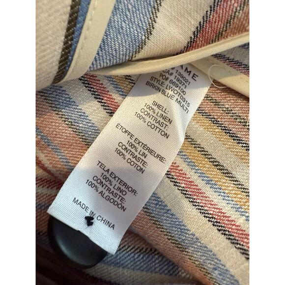 FRAME Birkin Linen Single Button Blazer Multi Stripe 10 - Picture 11 of 11